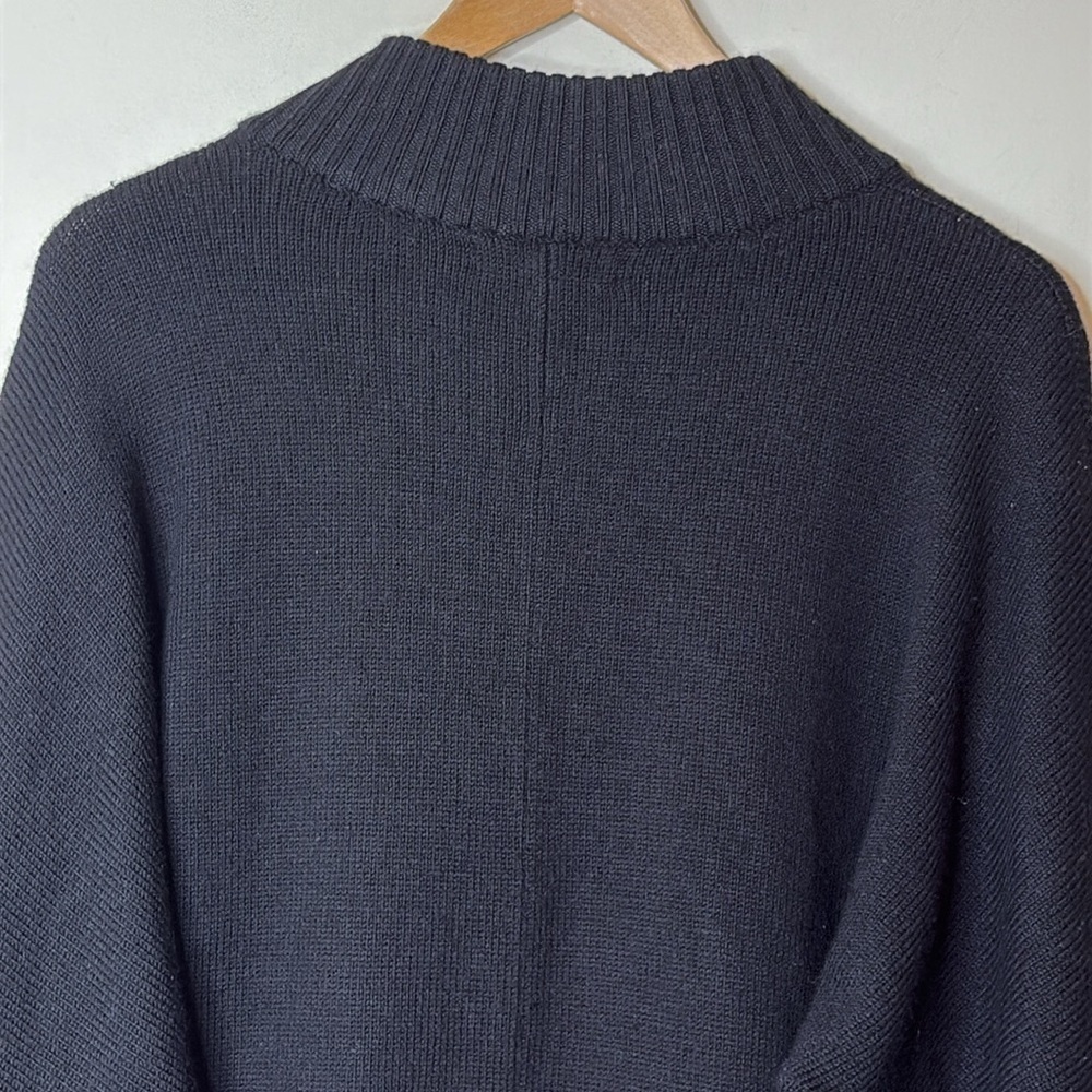 Banana Republic | Black Fine Merino Wool 1 Button Dolman Sleeve Knit Cardigan S - Picture 14 of 17